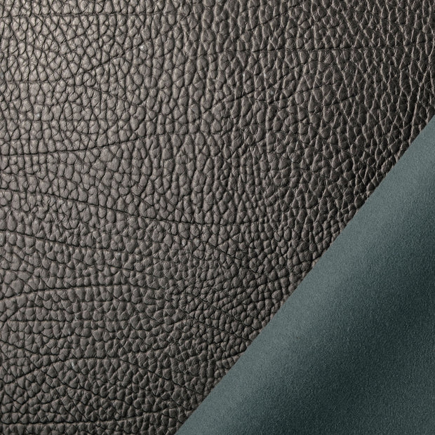 Leather fabric Black bounded 