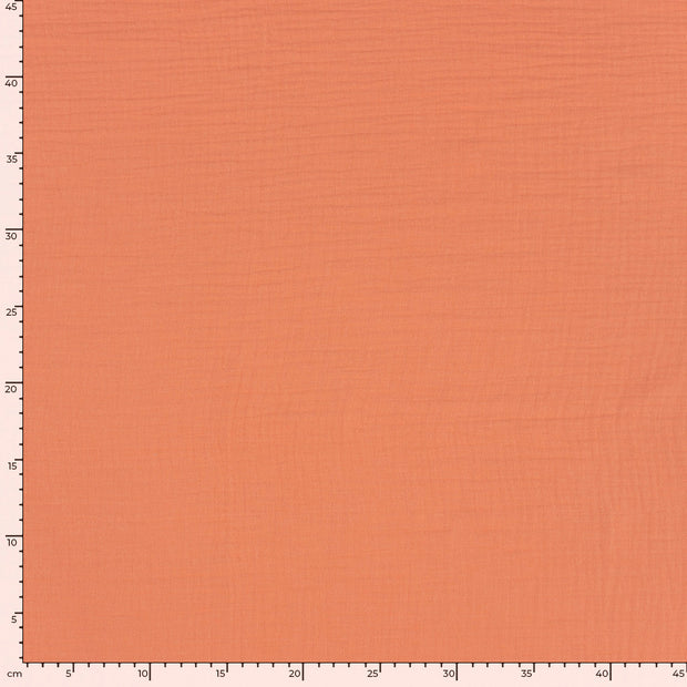 Muslin fabric Unicolour Coral