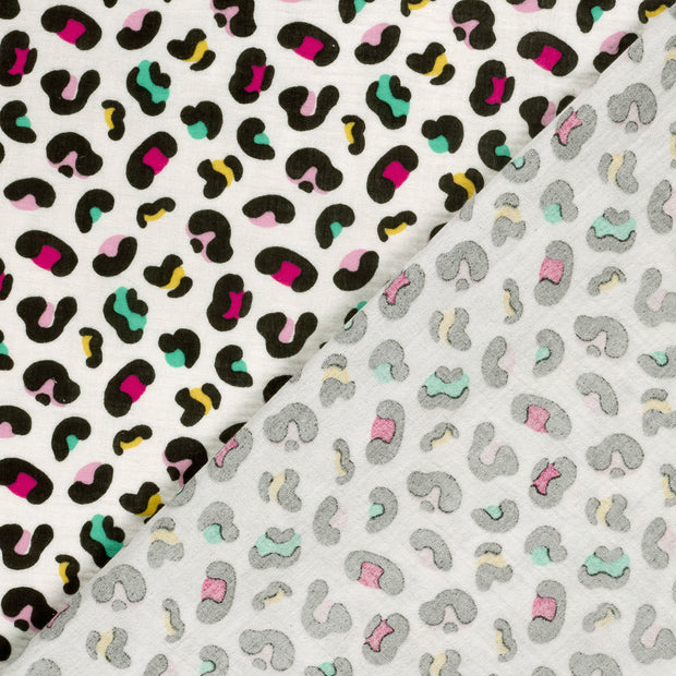Double gaze tissu Panther imprimé 