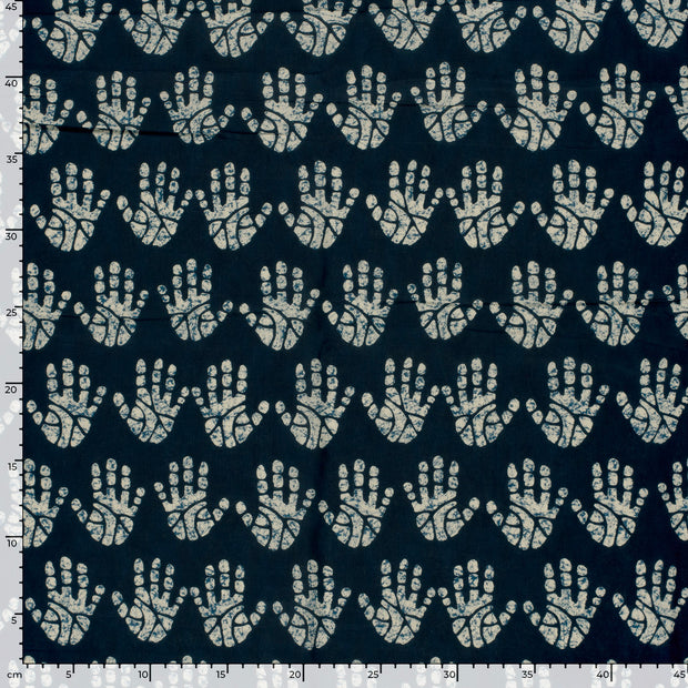 Voile fabric Hands Indigo