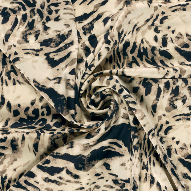 Satin Duchesse tissu Blanc cassé imprimé 