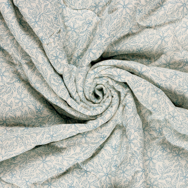 Muslin bounded fabric Off White printed 
