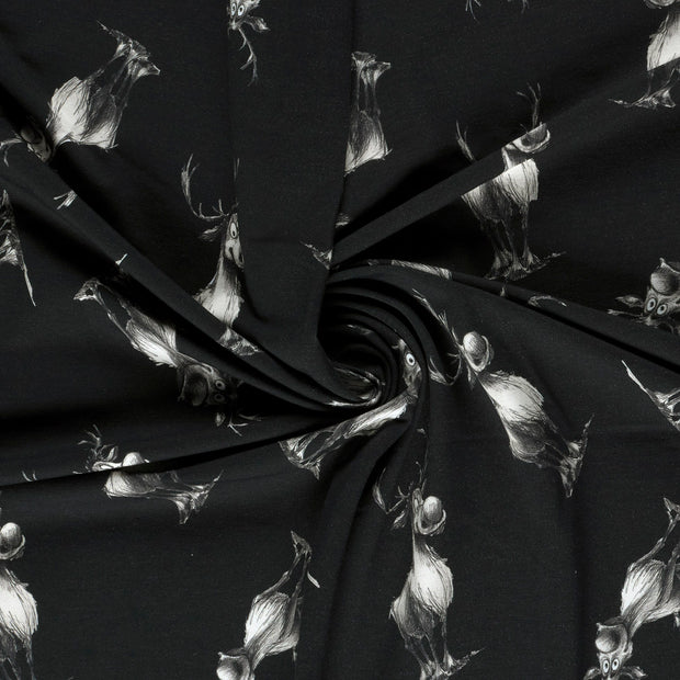French Terry fabric Black printed 