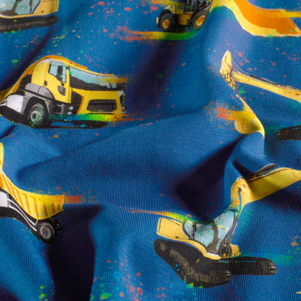 Jersey fabric Vehicles Steel Blue