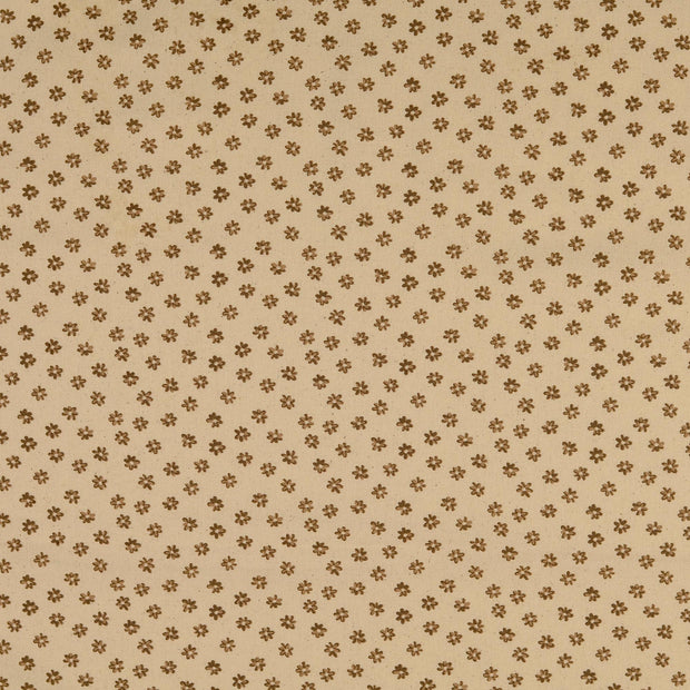 Cretonne fabric Flowers Beige