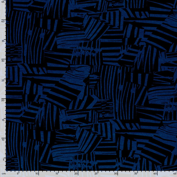 Poly Viscose Jersey fabrik Abstrakt Indigoblau