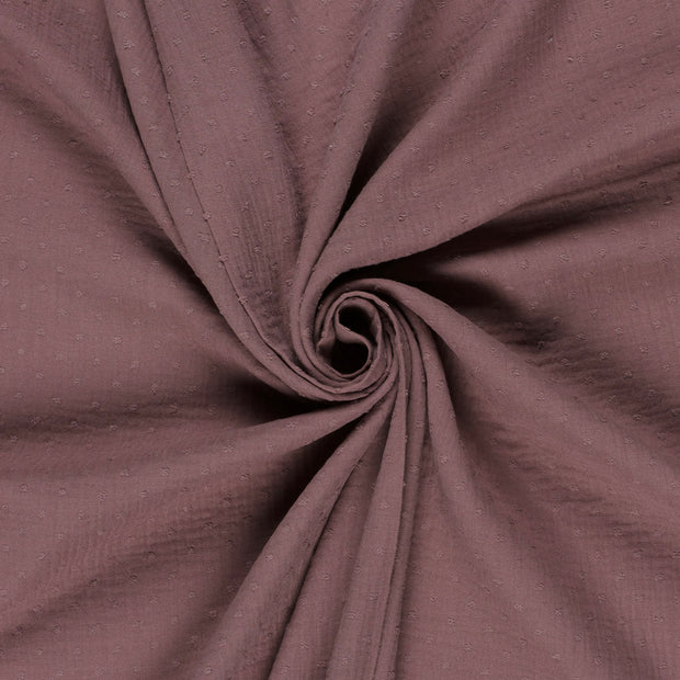 Muslin fabric Mauve dobby 