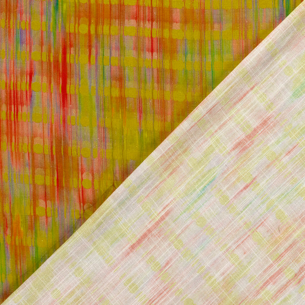 Woven Viscose Linen fabric Abstract printed 