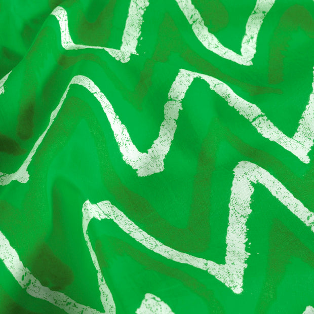 Voile fabric Abstract Lime Green