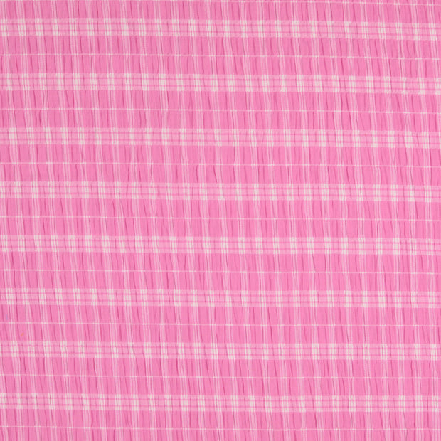 Seersucker fabric Checks Pink