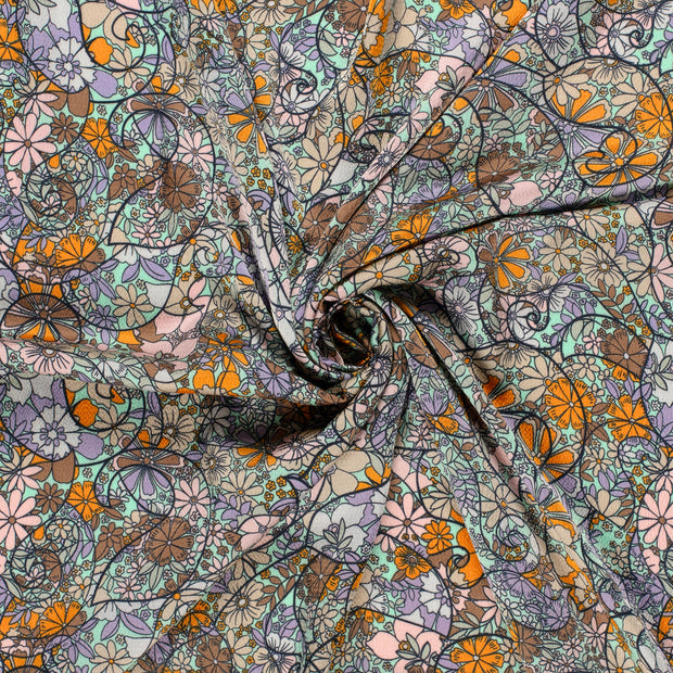 Polyester Bubble fabric Mint printed 