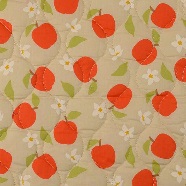 Cotton Poplin fabric Apples Yellow