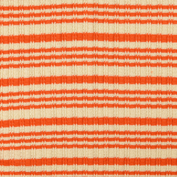 Heavy Knit fabric Stripes Orange
