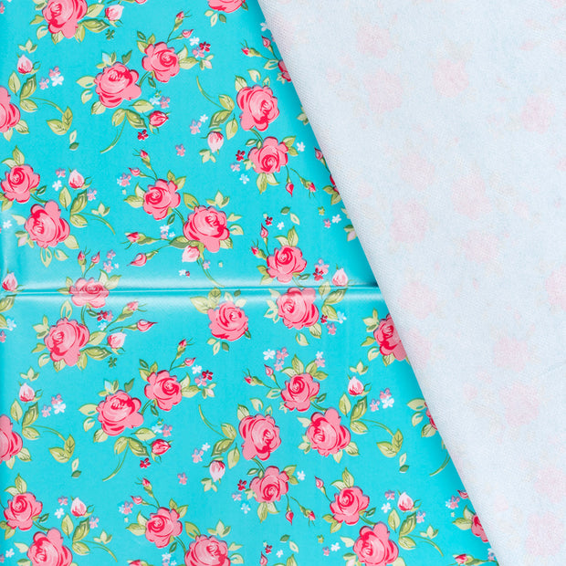 Coated Tablecloth fabric Roses printed 
