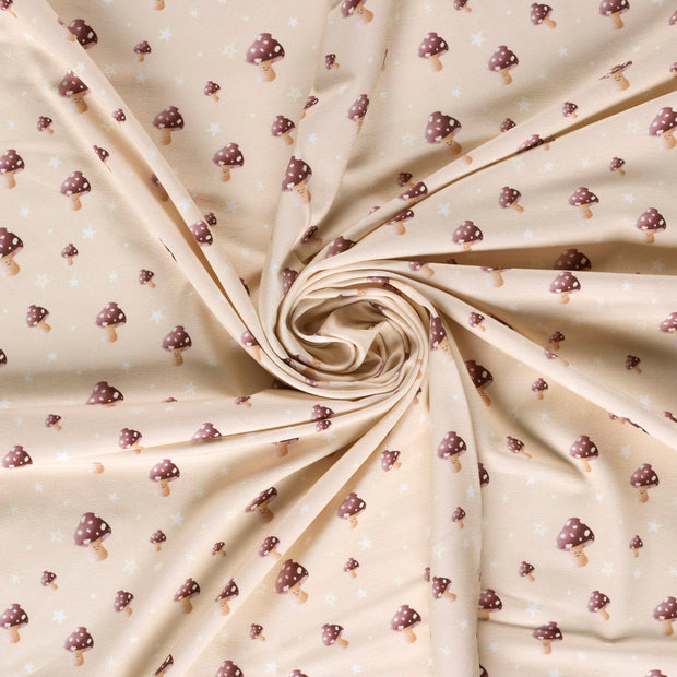 Jersey fabric Beige digital printed 