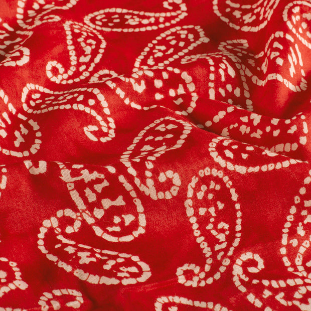 Voile fabric Abstract Red