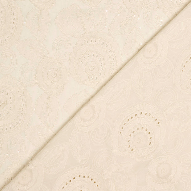  tissu fleurs brodé 