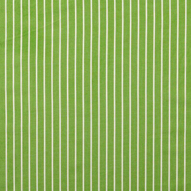 Cotton Poplin fabric Stripes Olive Green