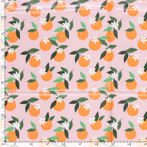 Coated Tablecloth fabric Fruits Salmon