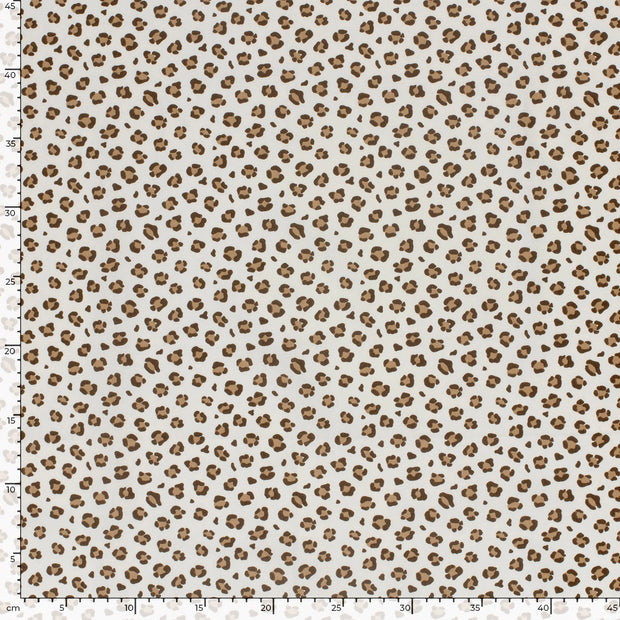 Cotton Poplin fabric Panther Off White