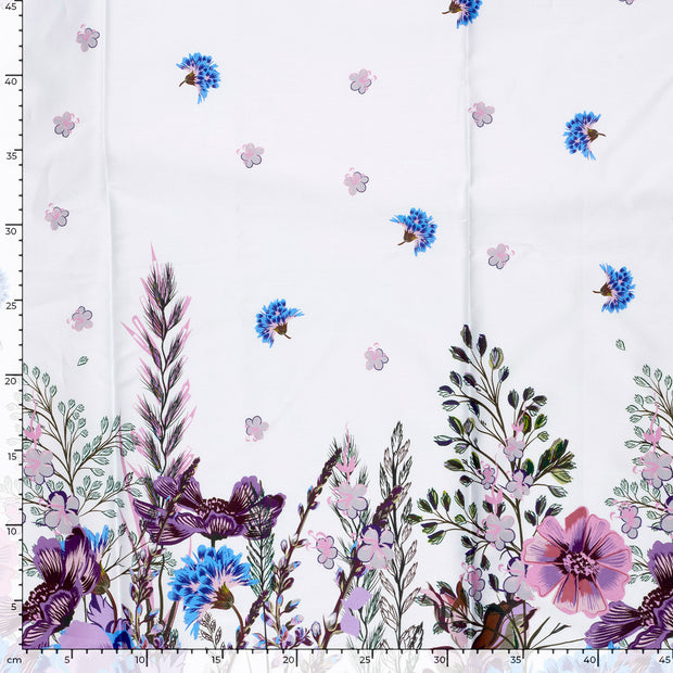 Baumwolle Satin fabrik Blumen Helllila