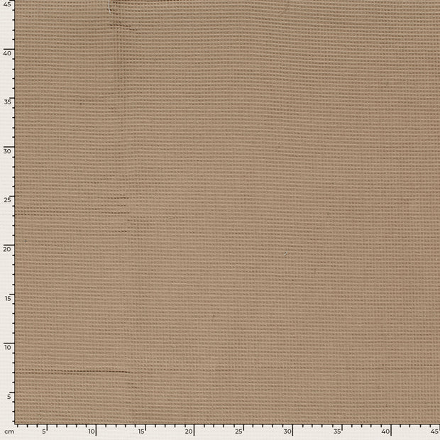 Waffle piqué fabric Unicolour Camel