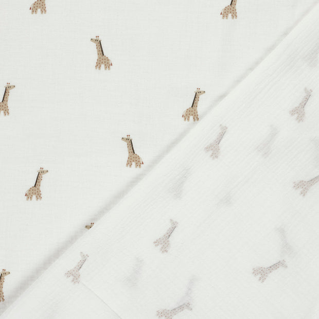 Muslin fabric Giraffes printed 