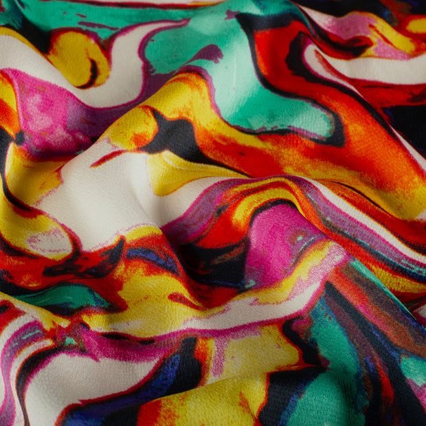 Polyester Bubble fabric Abstract Navy