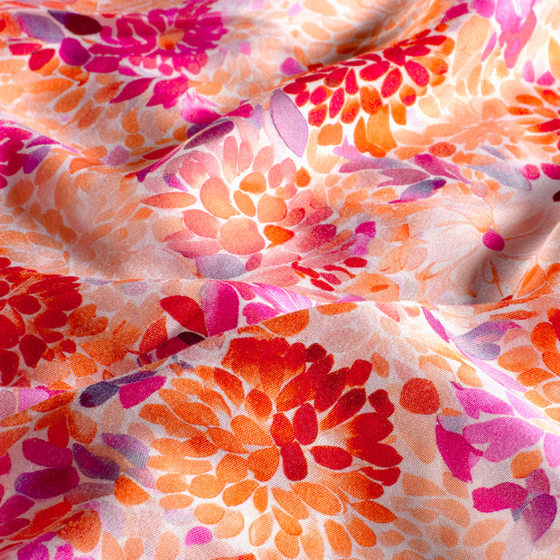 Viscose Satin fabrik Blumen Lachsfarbe