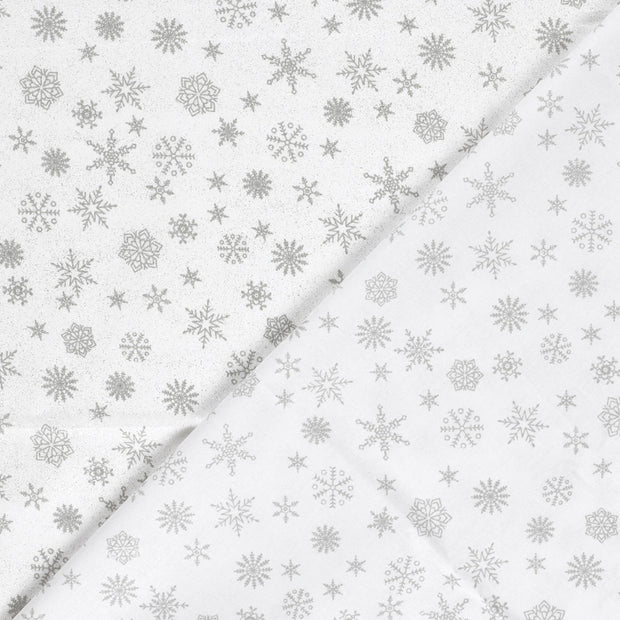 Cotton Poplin fabric Christmas glitter print 