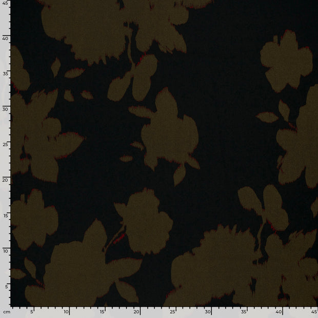 Viscose Satin fabric Abstract Taupe Grey