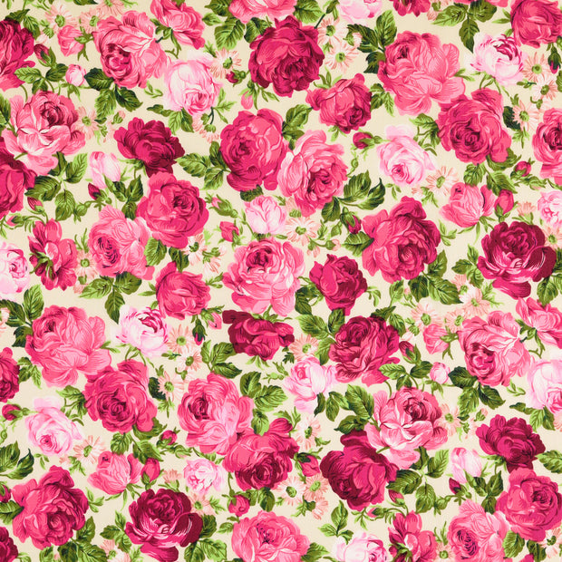  fabric Roses White