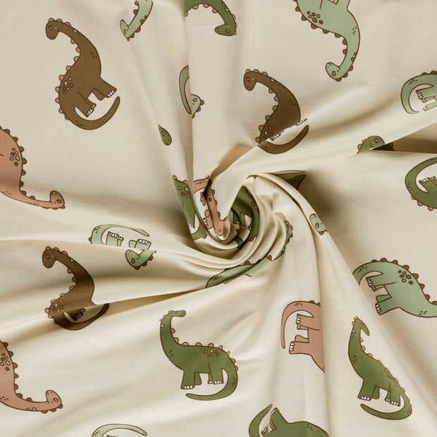 French Terry fabric Beige printed 