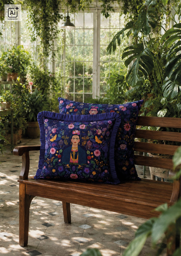 Panama stof Bloemen Paars