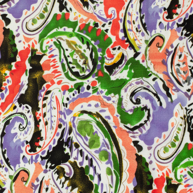 Polyester Bubble fabric Paisley Coral