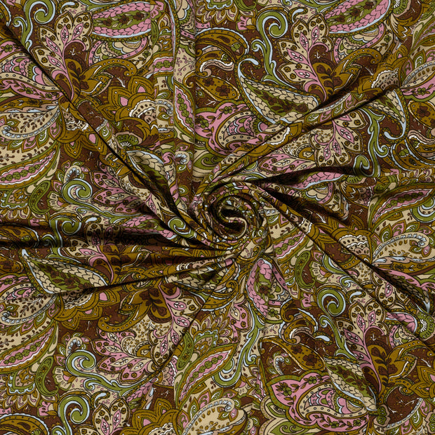 Viscose Vortex Jersey fabric Green printed 