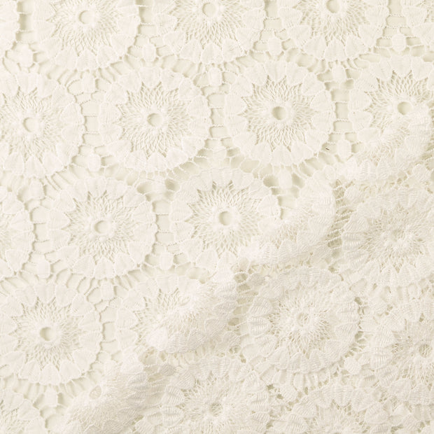 Lace fabric White yarn dyed 