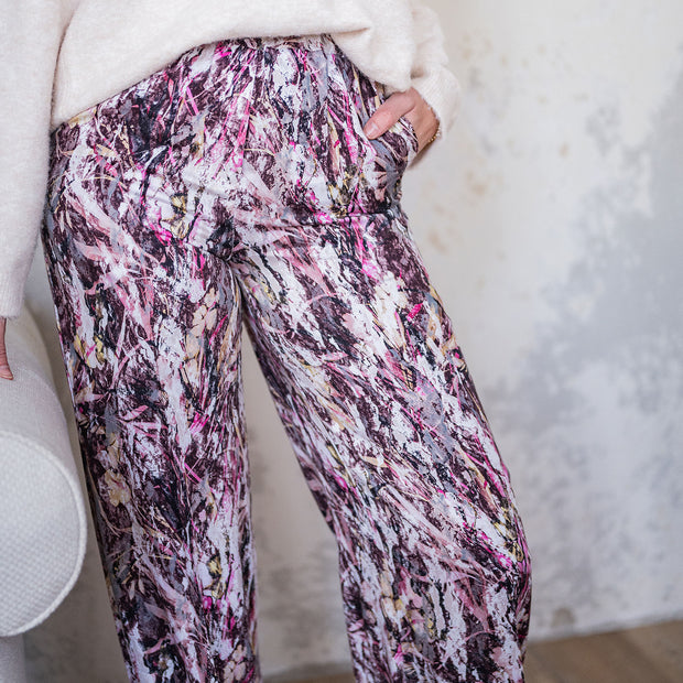 Viscose Satin fabrik Blatter Bordeauxrot