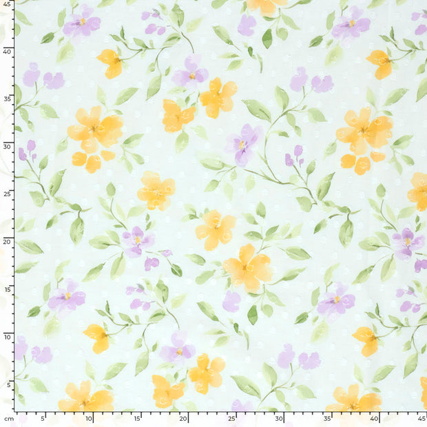  tissu fleurs Orange