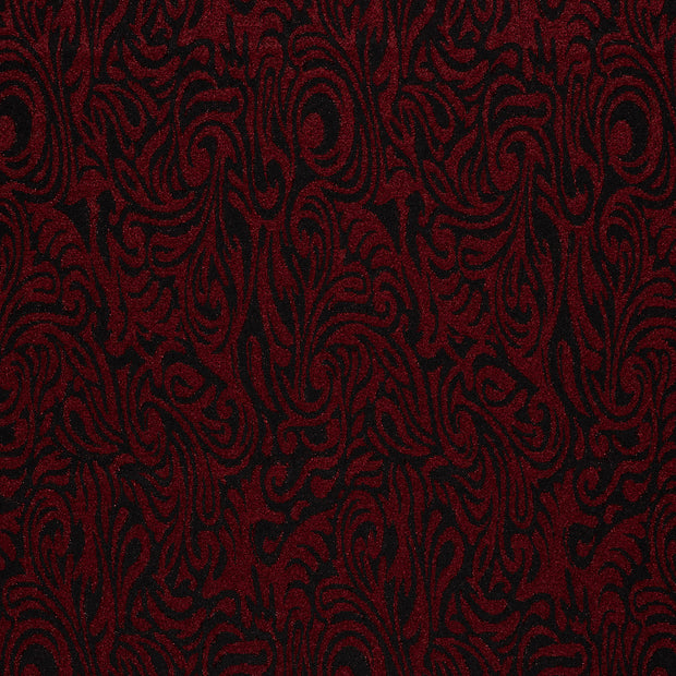 Jacquard fabrik Dunkelrot leicht glänzend 