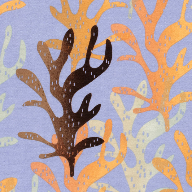 Viscose Nylon Twill fabric Leaves Lila
