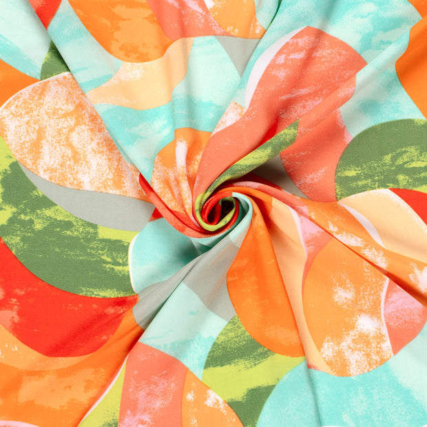 Bamboo Poplin fabric Lime Green printed 