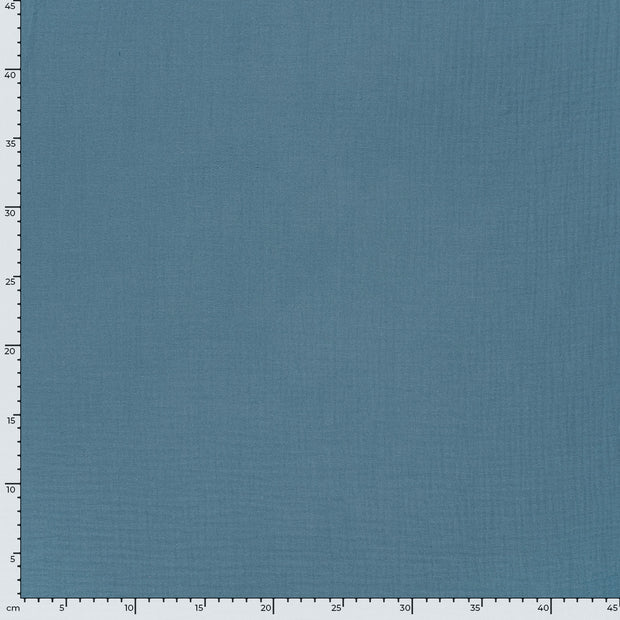 Muslin GOTS organic fabric Unicolour Indigo