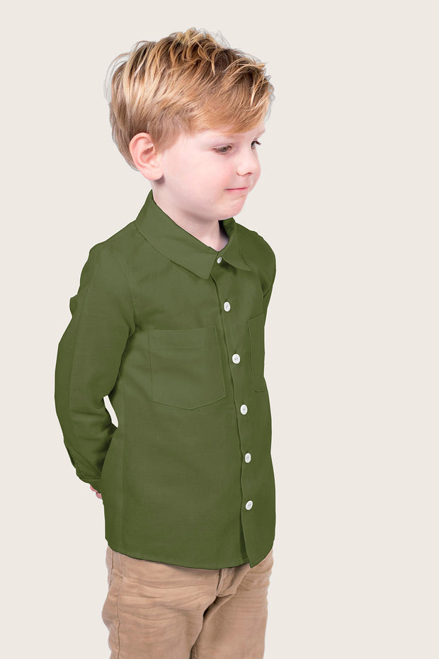 Viscose Poplin fabric Unicolour Olive Green