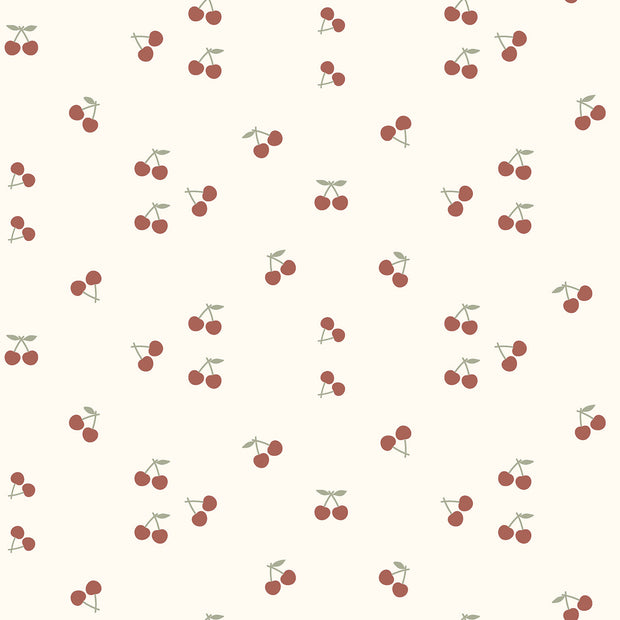 Pinpoint fabric Cherries Off White
