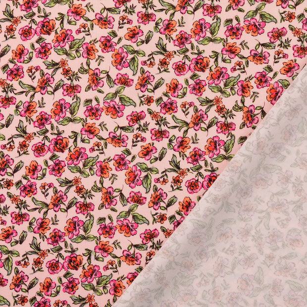 Viscose Twill stof Licht roze digitaal bedrukt 