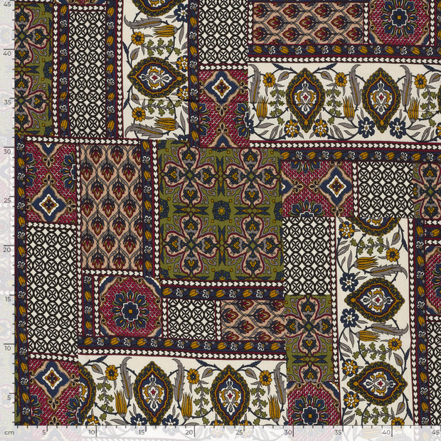Viscose Satin fabrik Abstrakt Bordeauxrot