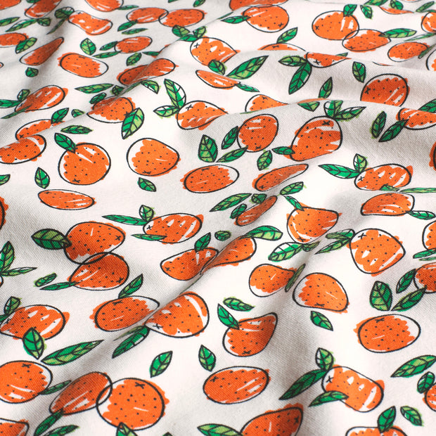 Jersey fabric Fruits Optical White