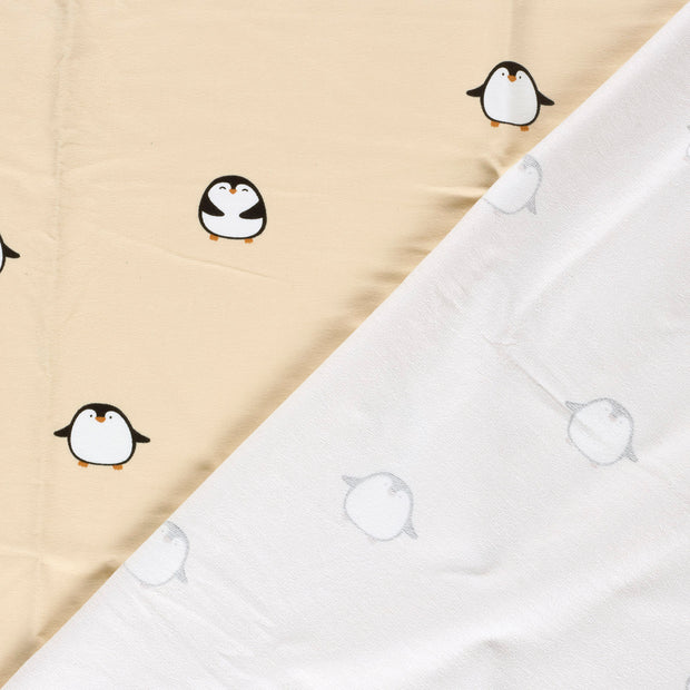 French Terry fabric Penguins brushed and digital printed 