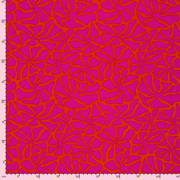 Muslin fabric Abstract Coral